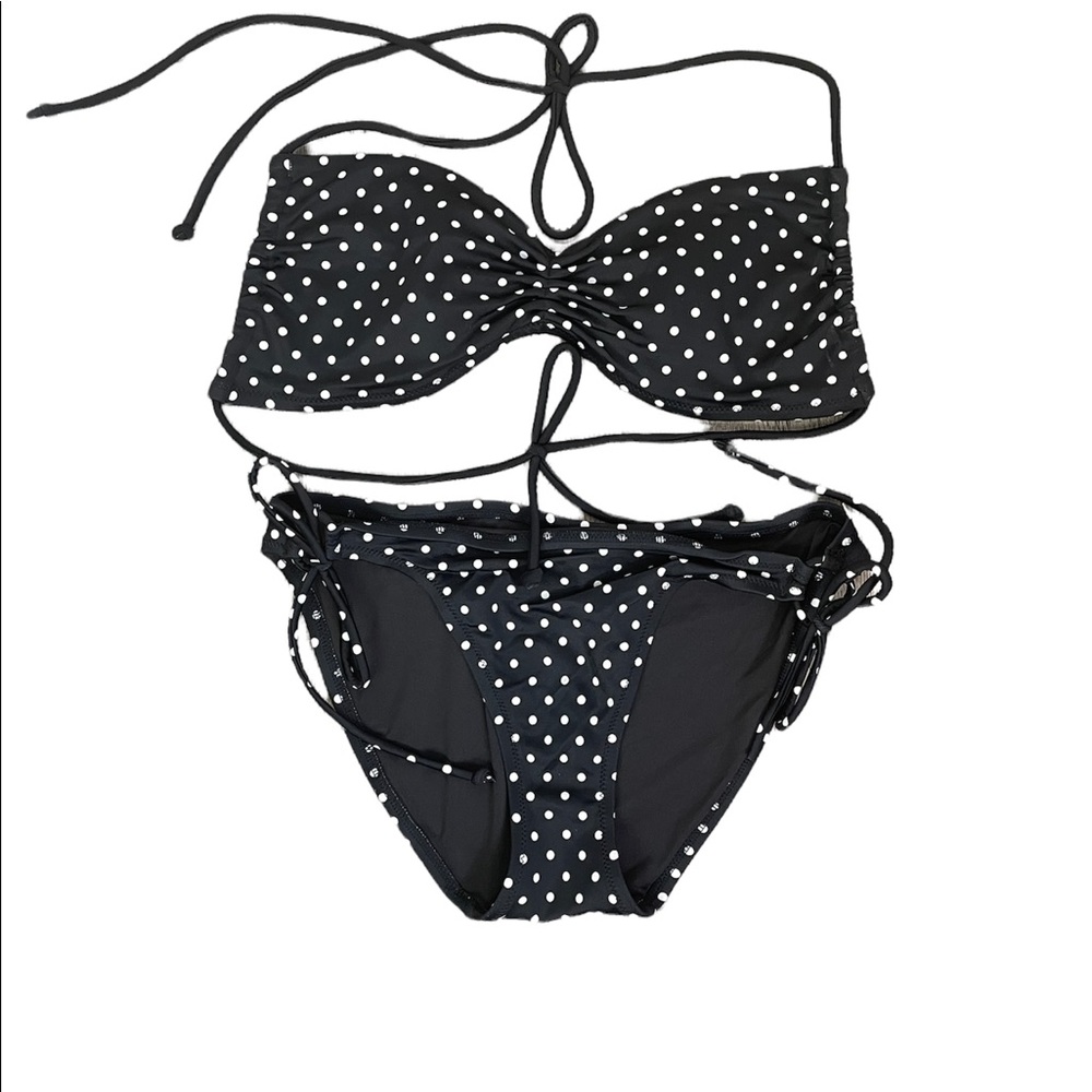 Swimsuit Woman Small Bikini Top and Bottom Summer Beach Black And White